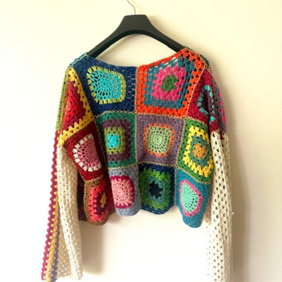 Stunning 'Rose Carmine' Crocheted Cardigan - Picture 2 of 3